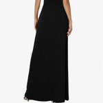 Women Maxi Skirt Adjustable Drawstring High-Waisted Solid Color Long Skirt with Pockets Casual Work Skirt Skirts for women