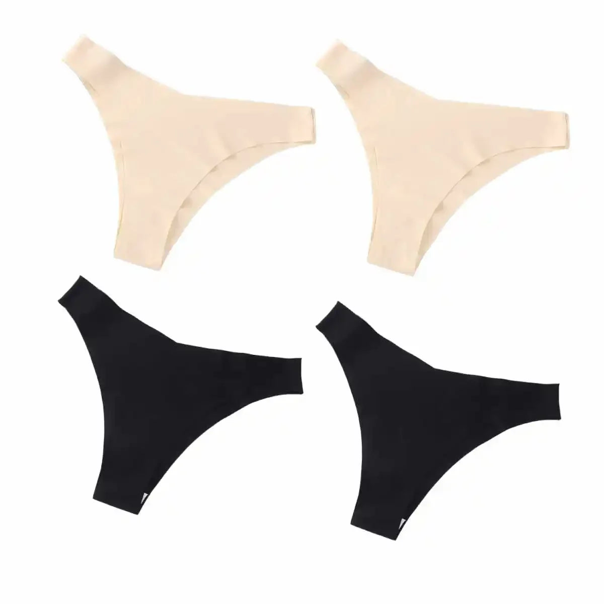 4Pcs/Set Ice Silk Low Rise Panties Seamless Underwear Women V-Shaped Briefs Quick-Drying Sports Thongs Female Underpants S-L