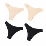 4Pcs/Set Ice Silk Low Rise Panties Seamless Underwear Women V-Shaped Briefs Quick-Drying Sports Thongs Female Underpants S-L