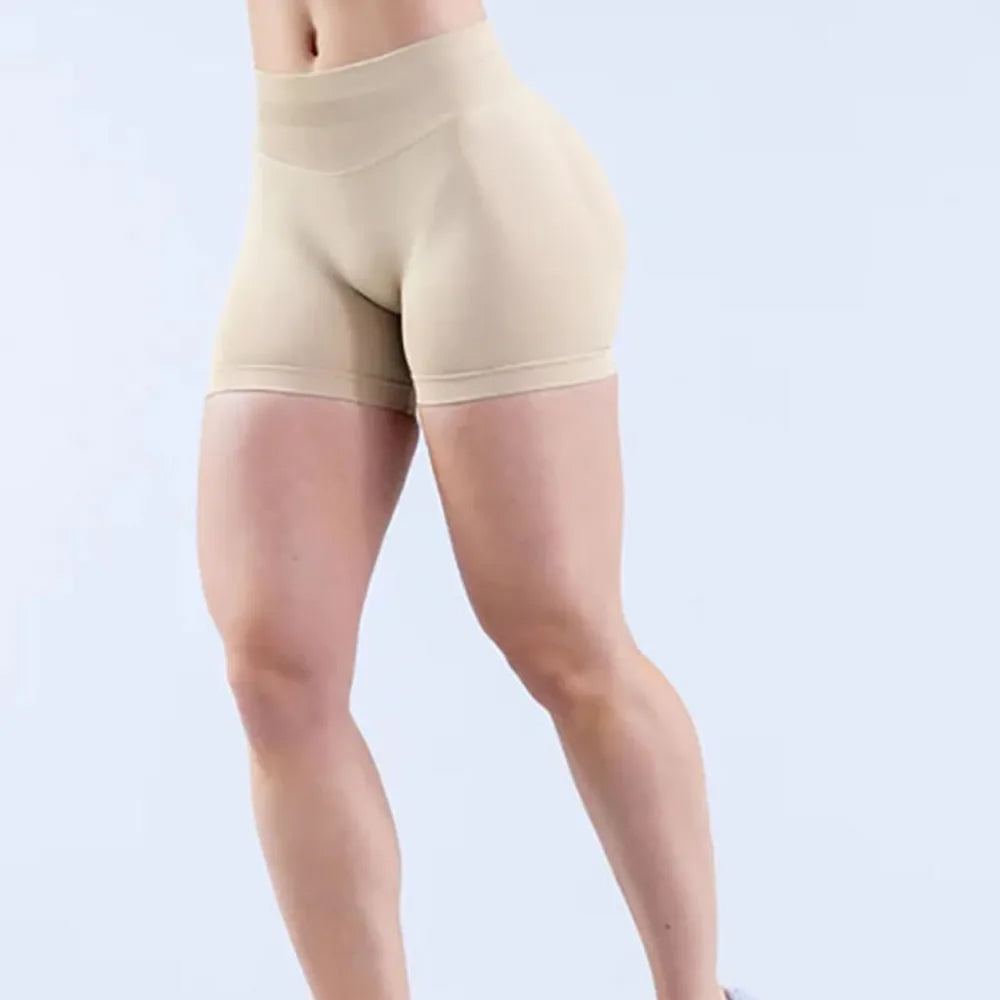 Women High Waist Yoga Shorts Stretch Breathable Sports Shorts Fitness Gym Running Workout Short Pants For Ladies