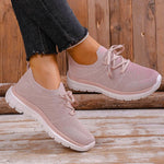 Breathable Mesh Sports Flat Shoes Women Plus Size 43 Slip On Knitted Platform Sneakers Woman Comfortable Soft Sole Running Shoes