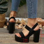 2026New model for ladiesHigh Heel Fish Mouth Women's Sandals Plus Size 414243Thick Heel Casual Sho