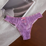 Lace G String Thin Mesh Sexy Girls Panties Women Briefs Thong Hollow Out Underwear Transparent Female Low Waist Lingerie