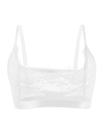 1pcs Red Sheer Floral Lace Wire-Free No Pad Bra Underwear Adjustable Strap Unlined Brassiere Sexy Lingerie Elegant Women's Bras