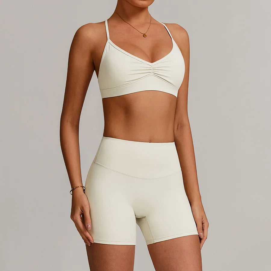 Women 2PCS Yoga Suit Sports Gym Set Tracksuit Workout Long Sleeve Shirt Fitness Flared leggings Short sleeve shorts running suit