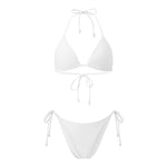 2026 Summer Women's Solid Color Swimwear Halter Bikini Set Bra with Side Tie Thong 2Pcs Bathing Suits Sexy Fashion