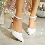 Women's Fashion New Shoes White Soft Leather High Heels Cute Bow Elegant Sexy Wedding Banquet Party Toe Hollow Pointed Shoes