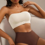 Comfort Tube Top Strapless Bra for Women Push Up Non-Slip Bandeau No Underwire Front Closure Bralette
