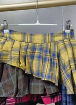 Real Photo Autumn Trend New Fashion Cotton Plaid Patchwork Irregular Skirt High Waist Pants Skirt Women's Streetwear Y2K X6CQ