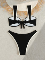 ZTVitality Sexy Patchwork Bikinis 2026 New Arrival Padded Bra Push Up Bandage Swimsuit Summer Biquini Women 2 Piece Set Outfit
