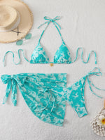 Halter Triangle String Bikinis 2026 Women Sexy Printed Swimsuit 3 Pieces Swimwear Female Bathers Bathing Swimming Swim Suit
