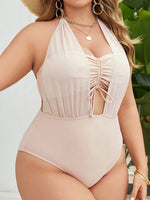VigoJany 2026 Solid Patchwork Plus Size Swimwear Women Push Up Hollow Large One Piece SwimsuitBeach Chubby Big Bathing Suit