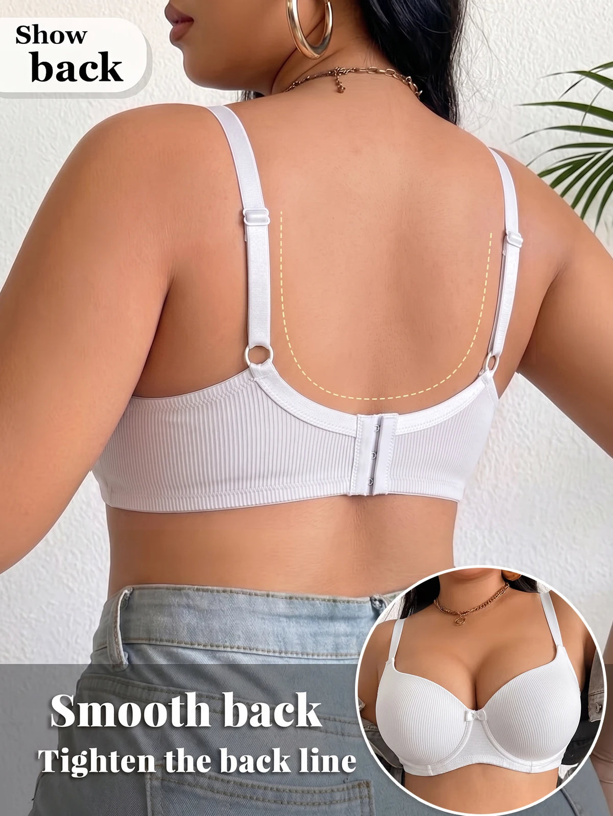Plus Size Bcd Women Bra Thin Full Coverage Non-Slip Push up Bra Side Underwire Support Comfort Lingerie