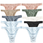 10Pcs/Set Women Seamless Panties Ribbed Underwear Sexy Lingerie High Leg Cut Female Sports Underpants Femme Thongs