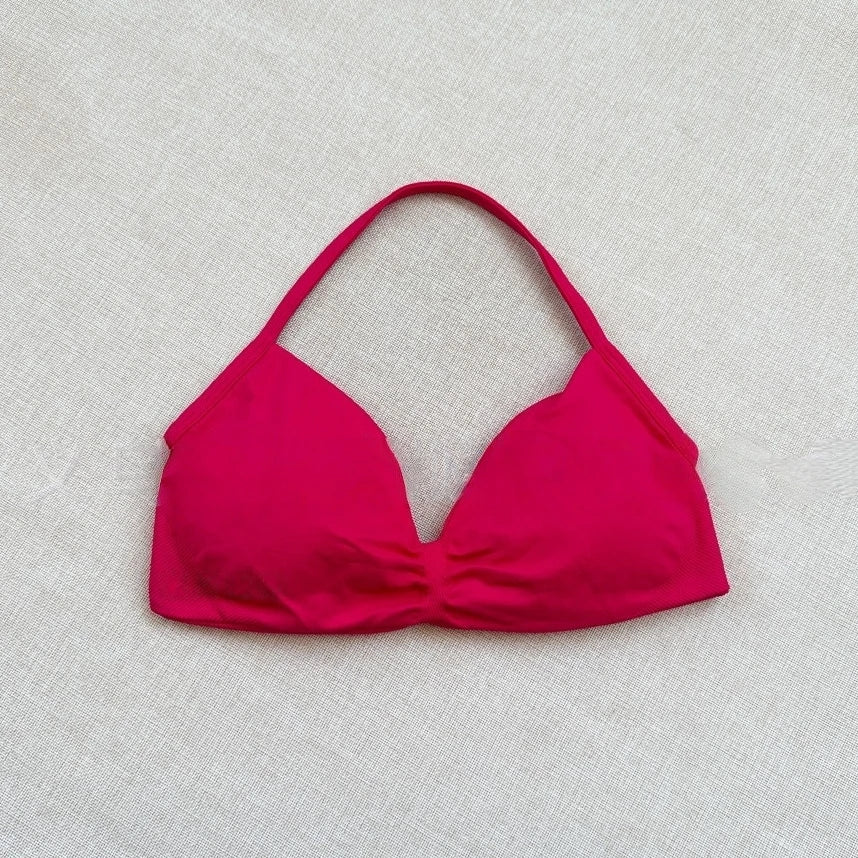 Women Seamless Impact Strappy Bra Removable Pads High Elastic Quick Dry Breathable Halter Neck Sports Top Yoga