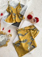 2026 New Women's Pajamas Set Zebra Print Sleeveless V-Neck Camisole Long Pants Sleepwear Set Comfortable Lounge Wear