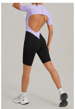 Women's Seamless Yoga Jumpsuit Sports Workout Running Hip-lifting Slim Fit Shorts One-Piece Training Fitness Gym Bodysuit