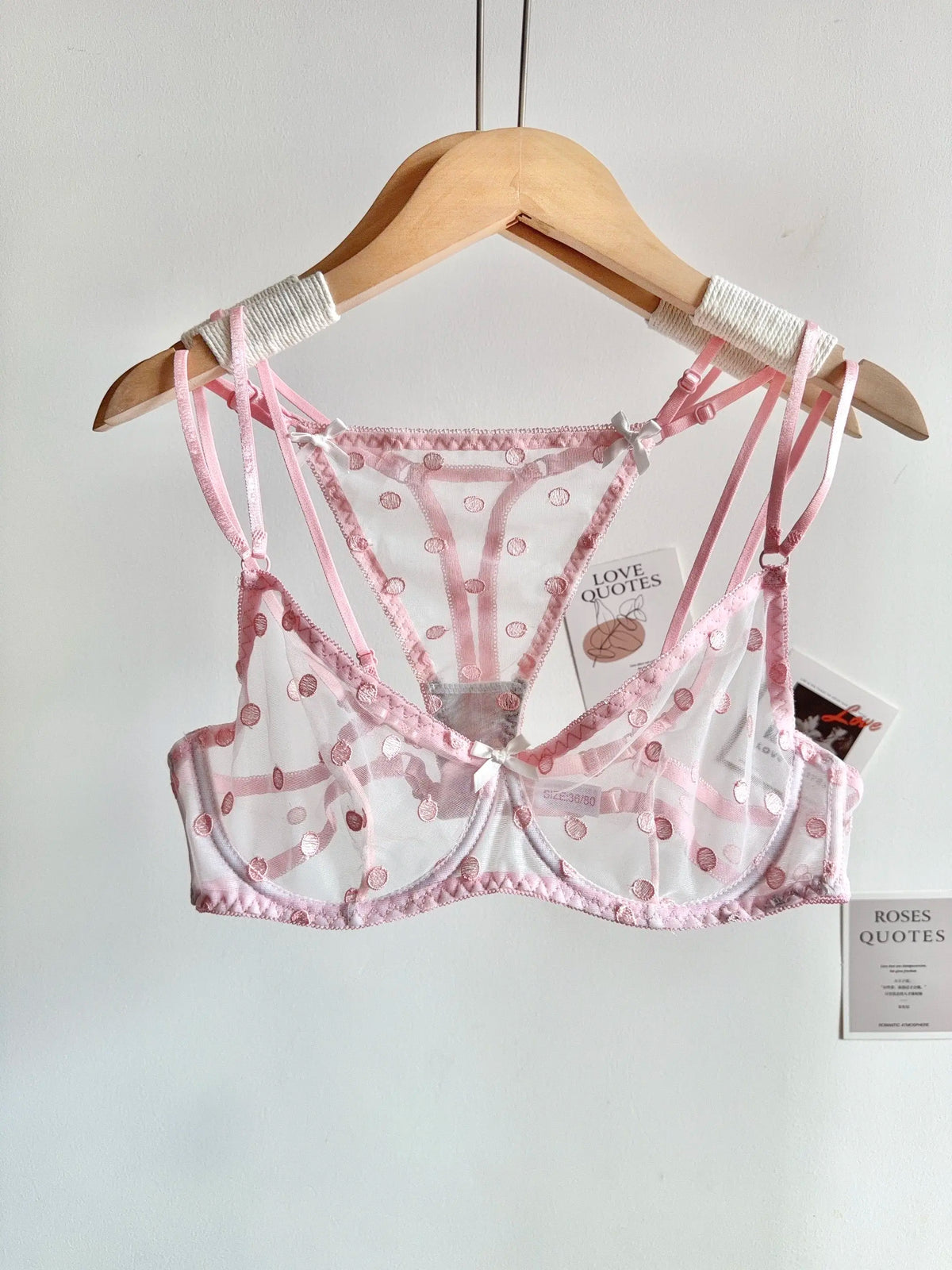 Affordable French Lace Lingerie Set | Sexy Mesh Push Up Bra for Big Bust, Ultra Thin Slimming Anti Sag Women's Bra Set MOYISU AB