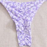 2 Pcs/Set Lady Swimwear Set Leopard Print Quick Dry Women Bathing Suit Slim Fit Wireless Summer Bikini Set For Beach