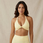 Mermaid Curve Halter Sports Bra Women Yoga Crop Top Push Up Padded Bralette Gym Workout Top Pilates Fitness Activewear