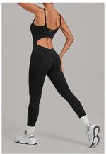 Women's Seamless Yoga Jumpsuits Sports Gym Fitness Backless Sleeveless Hip-lifting Pants One-piece Training Workout Bodysuits