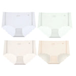 4Pcs/Set Women Low Rise Ice Silk Brief Underwear Sheer Cooling Panties Scalloped Edge Low Waist Daily Underpants Intimates M-XL