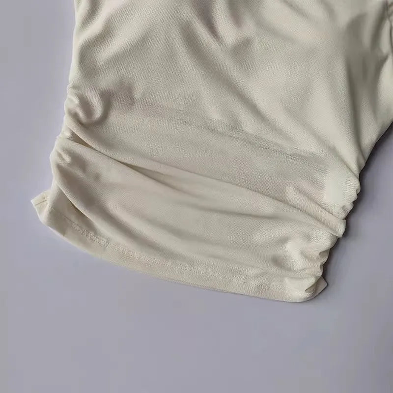 Women's yoga fitness short sleeved T-shirt, fixed chest cushion mesh fake two-piece yoga training fitness top