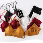 Women Lace Bra And Briefs Set Backless Bralette Solid Color Underwear Wireless Lace Bra Top Sexy Lingerie Set Female Intimates