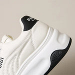 Letter Embroidery Sports Shoes Women Spring Autumn Mix Color Lace Up Sneakers Woman Soft Sole Platform Vulcanize Shoes Mujer