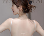 MOYISU Strapless Push Up Bra Underwear, Cross Back for Small Chest, Padded Enhancer Adhesive Lift to Look Bigger, Deep Plunge