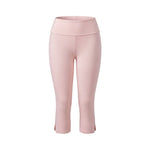 Women’s Solid Color Capri Pants Fold Over Elastic Waist Split Hem Bodycon Cropped Pants Summer Daily Casual Joggings Leggings