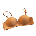 Women Push-Up Bra Demi Cup Underwear Heart Print Non-wired 1/2 Cup No Show Bras Sexy Lingerie Padded Thin Straps Brassiere S-XL