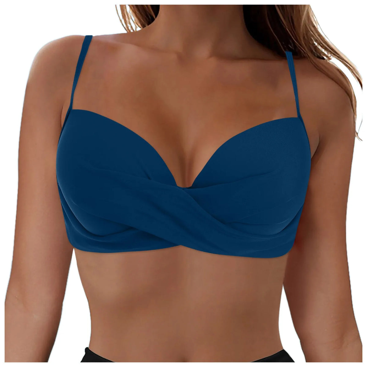 Women's Sexy Bikini Bra Fashion Push Up Underwear Swimsuit Solid Color Cross Tie Bra Pad No Steel Swimsuits Bikini Lenceria