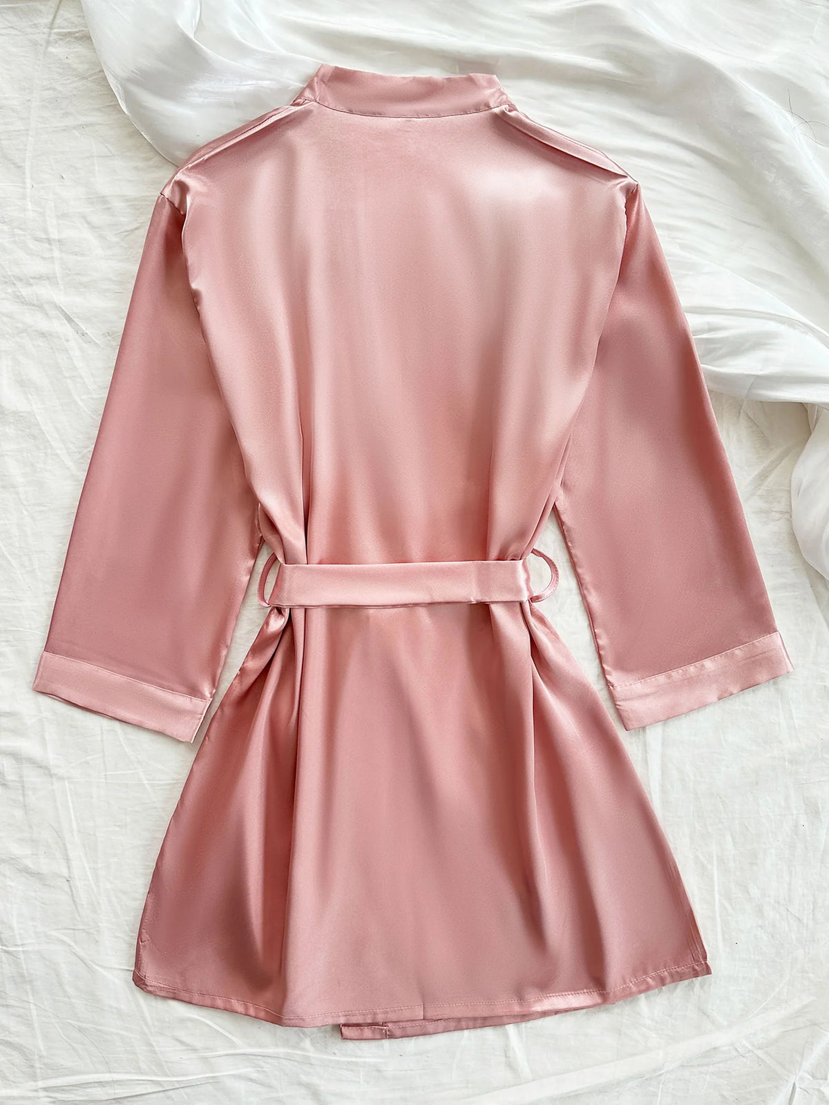 Simple Women's Robe Solid Color V Neck Belted Bathrobe Comfortable Casual Sleepwear Loungewear for Various Occasions