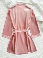 Simple Women's Robe Solid Color V Neck Belted Bathrobe Comfortable Casual Sleepwear Loungewear for Various Occasions