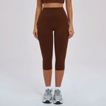 Yoga Pants Women Cropped Pants Sports Pants Fitness Leggings Tights Breathable Quick-drying High Waist Running Workout Pants