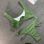 Micro Bikini 2022 Sexy Women Swimsuit Female Rib Bikini Set Push Up Women Swimwear Brazilian Biquini Cut Out Neon Bathing Suit