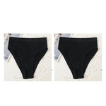 2Pcs/Set Seamless Panties High Waist Briefs Women High Leg Cut Panties Female Underpants Sexy Lingerie Solid Color Underwear S-L