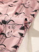 Kawaii Cat Print Triangle Bralette Women Wireless Thin Cup Bra Cute Pink Soft Breathable Daily Lingerie For Teen Girls MR2844