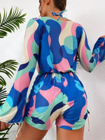 2024 New Swimsuit 3 Pcs Set Thong Bikini with Rompers Womens Jumpsuit Beach Wear Print Swimwear Sexy Bathing Suit Pool Beachwear