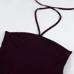 Phantasy Fashion Halter Crop top Fashion Brown Tank Top Women Sexy Split Camisole Lady Night Out Streetwear 2026 Summer Clothing