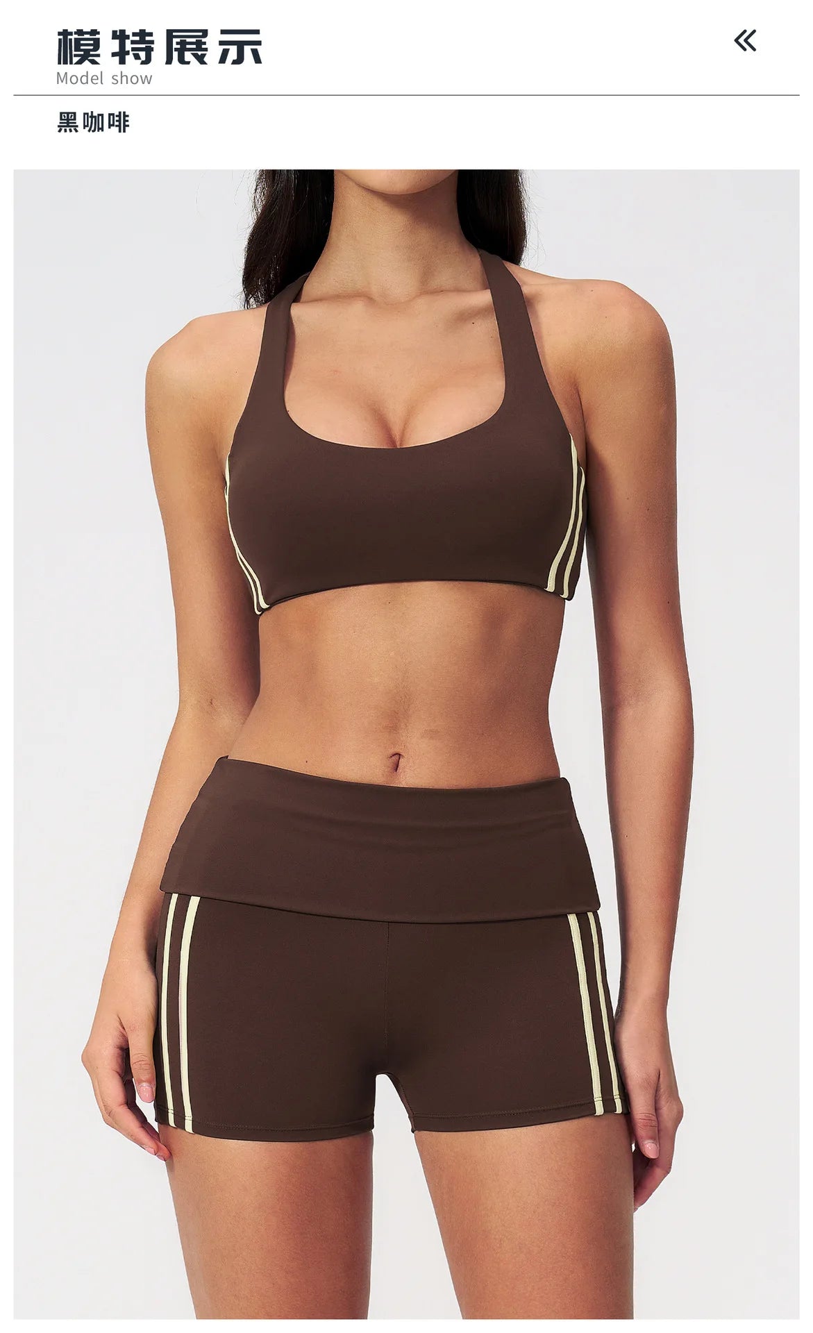 Tight Color Contrast Yoga Suit 2 Pieces Women V Neck Sports Bra Pleate High Waist Shorts Gym Running Fitness Suits Tracksuit