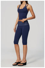 New Fake Two-piece Yoga Sets Women Striped Shock-absorbing Slim Sports Tank Top Fitness Suit Gym High Waist Mid Pants Tracksuit