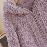 Korean New Women Warm Coral Fleece Pajamas Set Autumn Winter Sleepwear 2 Pieces Home Suit Casual Hooded Pajamas Night Wear