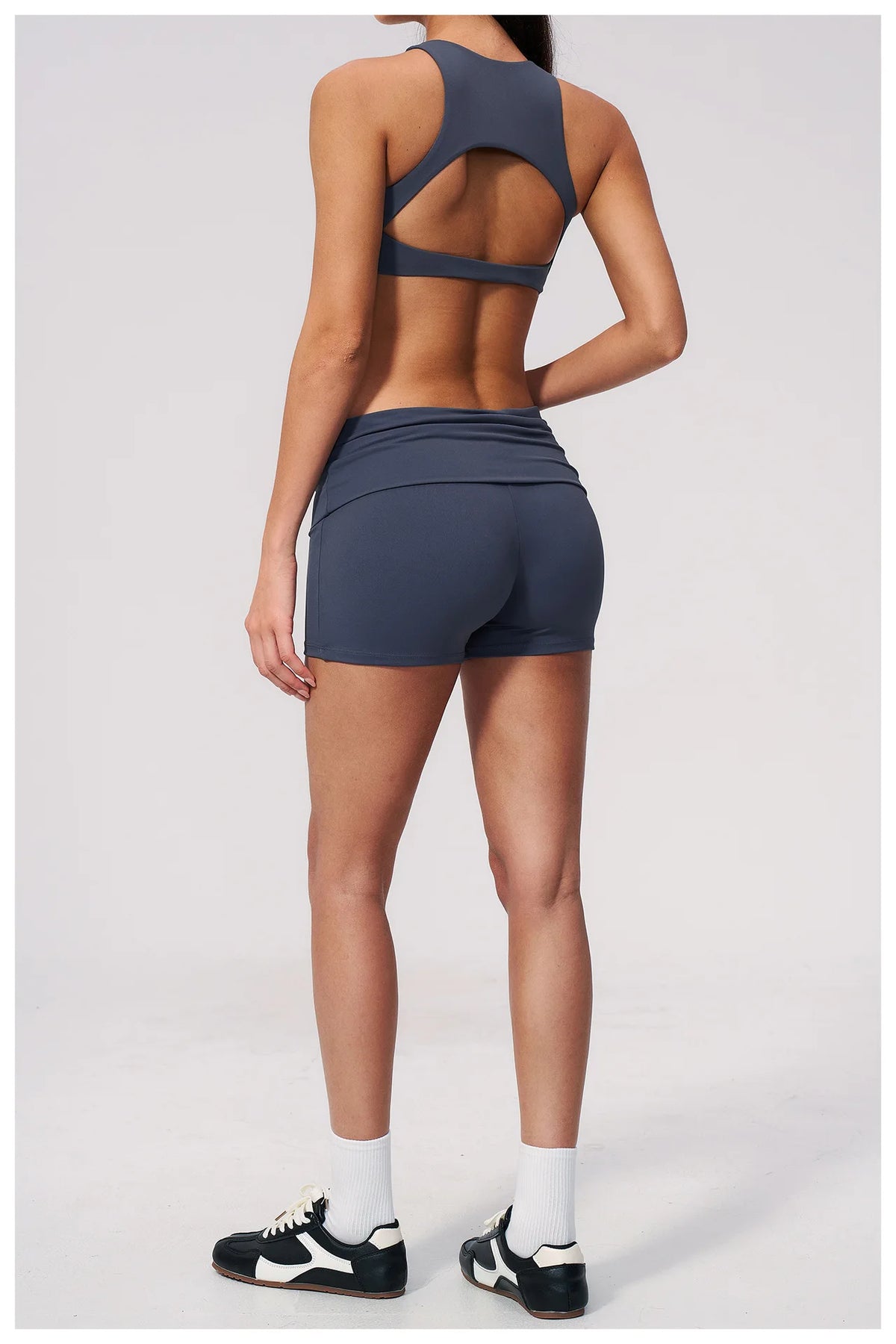 Tight Yoga Clothes Women Speed Drying Shock-absorbing Sports Vest Fitness Suits Outwear Gym Flip Waist Shorts Workout Clothes
