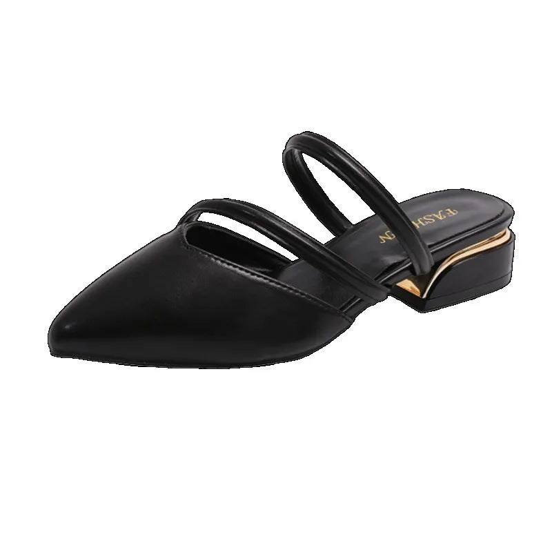 Toe Narrow BandSlippers Women Fashion Shallow Sandal Elegant Summer Footwear Woman