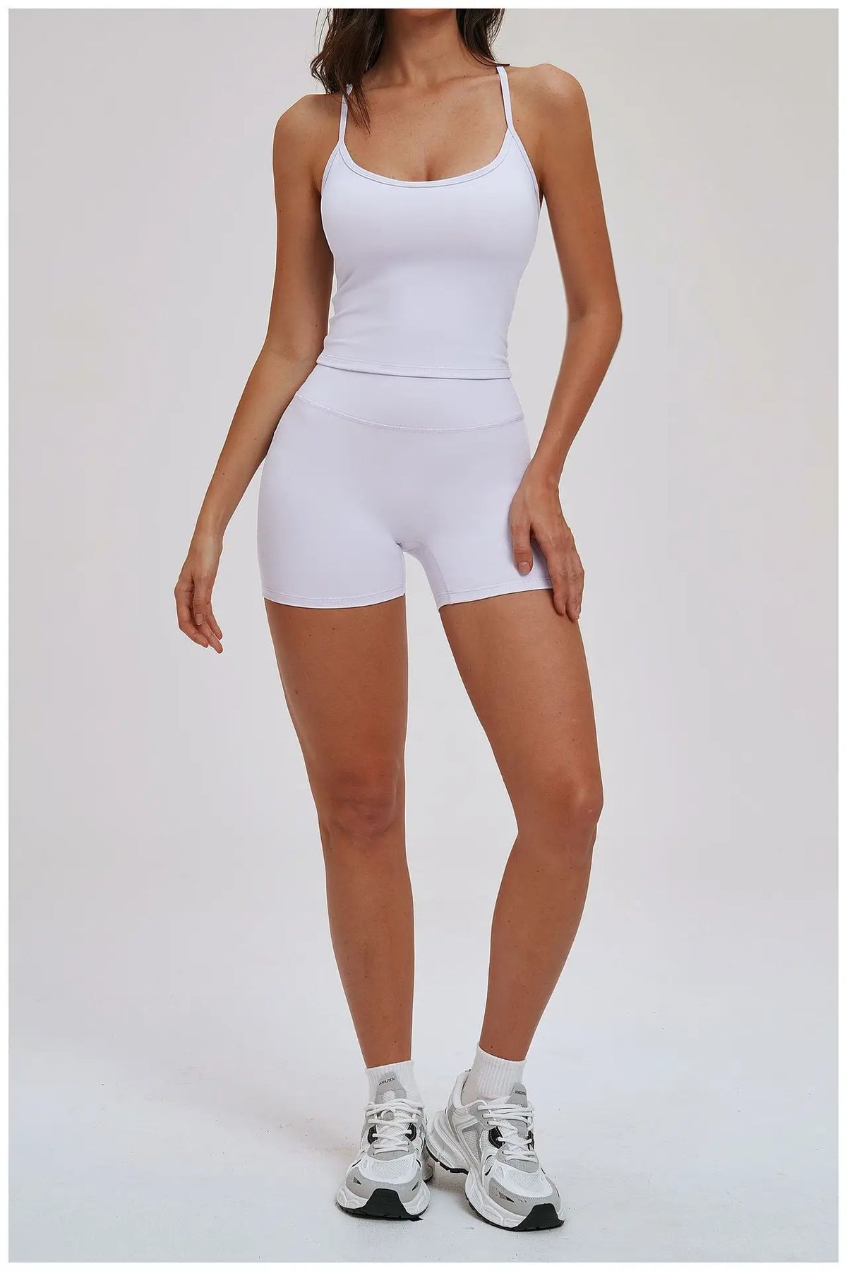 Yoga Short Sets Women Shockproof Slim Back Cross Sports Vest High Waist Leggings Fitness Suit Outdoor Gym Running Set Tracksuit