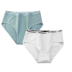 2PCS/Set Cotton Panties Women High Waist Briefs Tummy Control Panty Female Breathable Solid Color Lingerie M-2XL Underpants