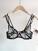 Affordable French Lace Lingerie Set | Sexy Mesh Push Up Bra for Big Bust, Ultra Thin Slimming Anti Sag Women's Bra Set MOYISU AB