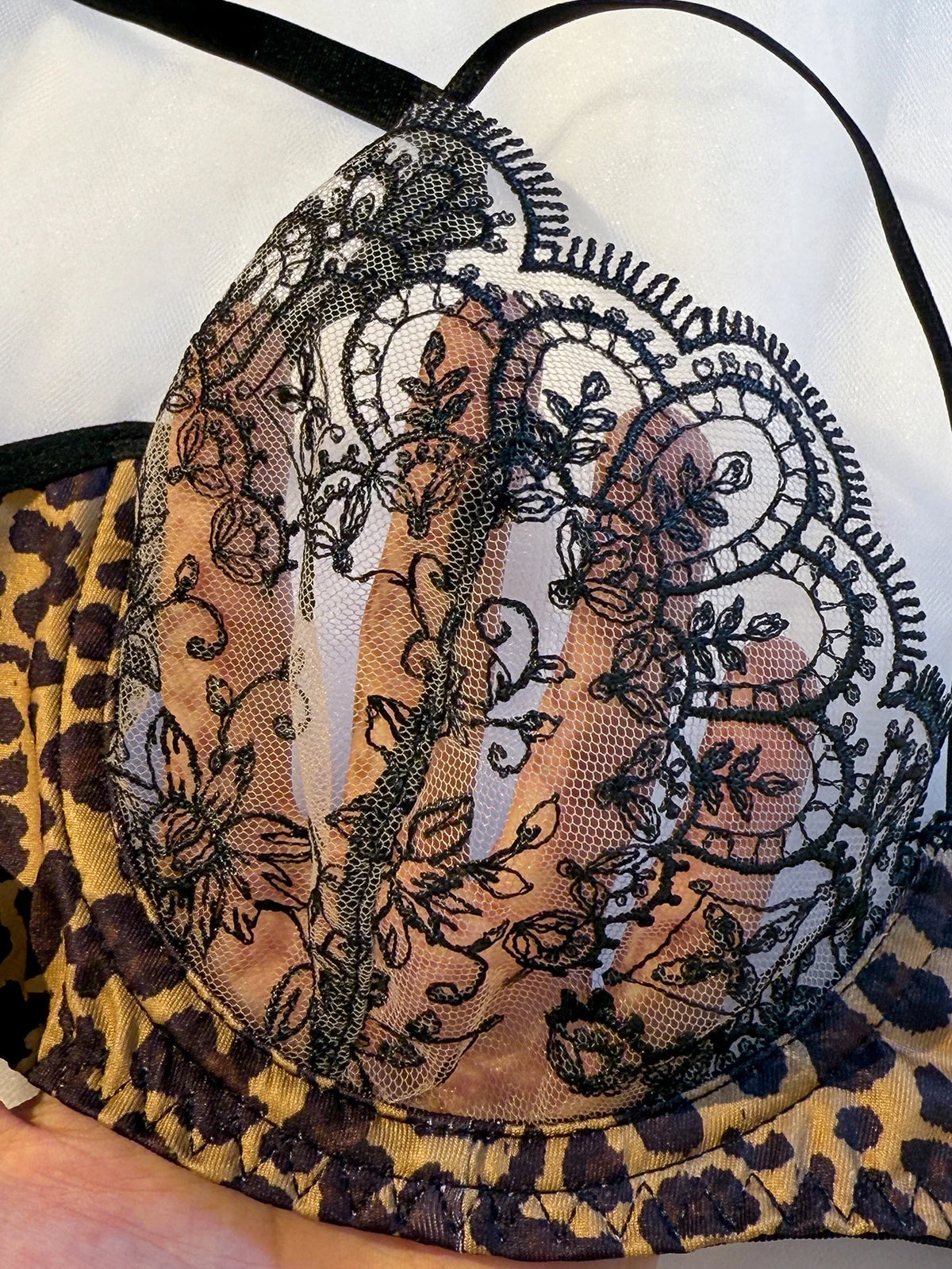 Classic Leopard Print Floral Lace Lingerie Set Underwire Bra With Matching Thong Women Sexy Intimates ZA825120